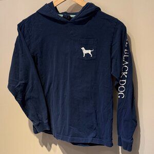 The Black Dog • Unisex Kids • Pullover Hoodie Size Medium • Navy Blue